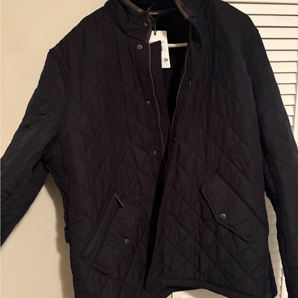 Barbour Men's Powell navy blue quilted jacket
